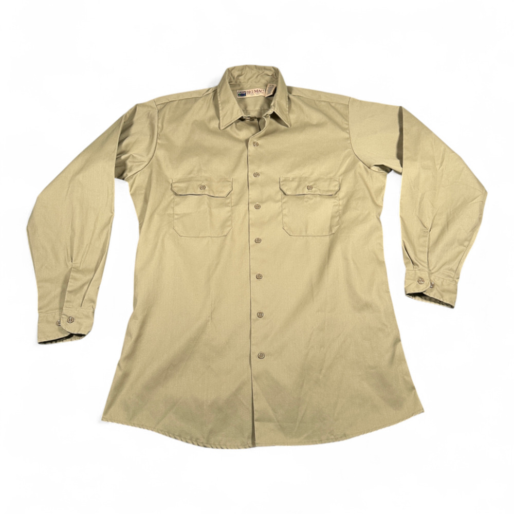 Vintage Big Mac Shirt Adult LARGE Brown JC Penney Workwear Uniform Prison USA
